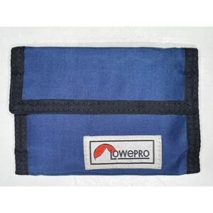 Lowepro Trifold Wallet Blue Nylon Hook & Loop Closure Card Slots ID Window VTG